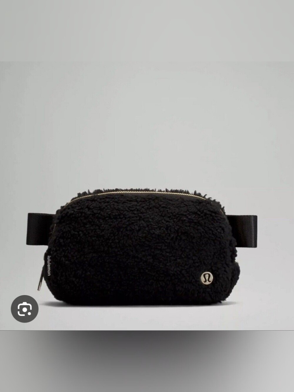 Lululemon Everywhere Belt Bag 1L Black Fleece Gold Hardware Excellent Condition